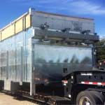 Loading very large heat exchanger on truck.