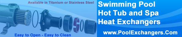 Titanium or Stainless Steel hot tub, spa, swimming pool heat exchangers are easy to open, easy to clean, easy to install and service